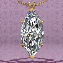 Load image into Gallery viewer, 8 CT Marquise Cut Solitaire Basket Moissanite Necklace D Color