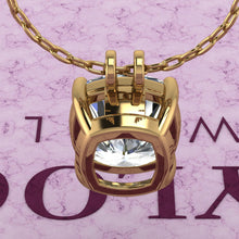 Load image into Gallery viewer, 6.5 CT Square Cushion Cut Solitaire Basket Moissanite Necklace D Color