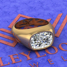 Load image into Gallery viewer, 6.1 CT Medium Cushion Cut Man Engagement Ring D Color Bezel Moissanite Ring