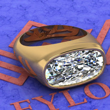 Load image into Gallery viewer, 9.7 CT Elongated Cushion Cut Man Engagement Ring D Color Bezel Moissanite Ring