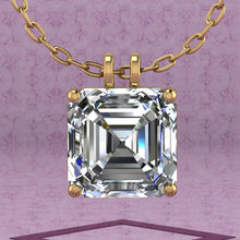 Load image into Gallery viewer, 6.5 CT Asscher Cut Solitaire Basket Moissanite Necklace D Color