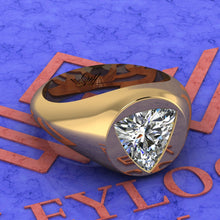 Load image into Gallery viewer, 3 CT Trilliant Cut Bazel Man's Moissanite Engagement Ring D Color