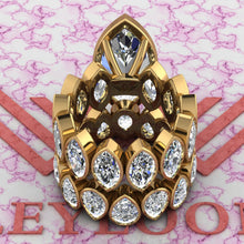 Load image into Gallery viewer, 18.6 CTW Marquise Cut Two-Piece Bridal D Color Bezel Moissanite Set