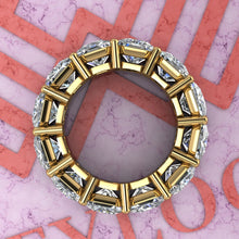 Load image into Gallery viewer, 12 CTW Asscher Cut Eternity Bands D Color Basket Moissanite Ring