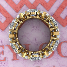 Load image into Gallery viewer, 17 CTW Heart Cut Eternity Bands D Color Basket Moissanite Ring