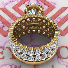 Load image into Gallery viewer, 8.6 CTW Medium Oval Cut Three-Piece Bridal D Color Basket Moissanite Set