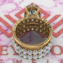 Load image into Gallery viewer, 14.8 CTW Elongated Oval Cut Three-Piece Bridal D Color Basket Moissanite Set