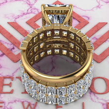 Load image into Gallery viewer, 21 CTW Elongated Radiant Cut Three-Piece Bridal D Color Basket Moissanite Set