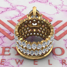 Load image into Gallery viewer, 12.9 CTW Marquise Cut Three-Piece Bridal D Color Basket Moissanite Set