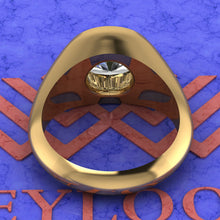 Load image into Gallery viewer, 4.5 CT Fat Oval Cut Man Engagement Ring D Color Bezel Moissanite Ring