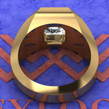 Load image into Gallery viewer, 3.5 CT Ascher Cut Bazel Man's Moissanite Engagement Ring D Color Active