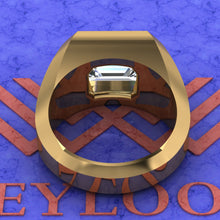 Load image into Gallery viewer, 6 CT Medium Emerald Cut Bazel Man's Moissanite Engagement Ring D Color